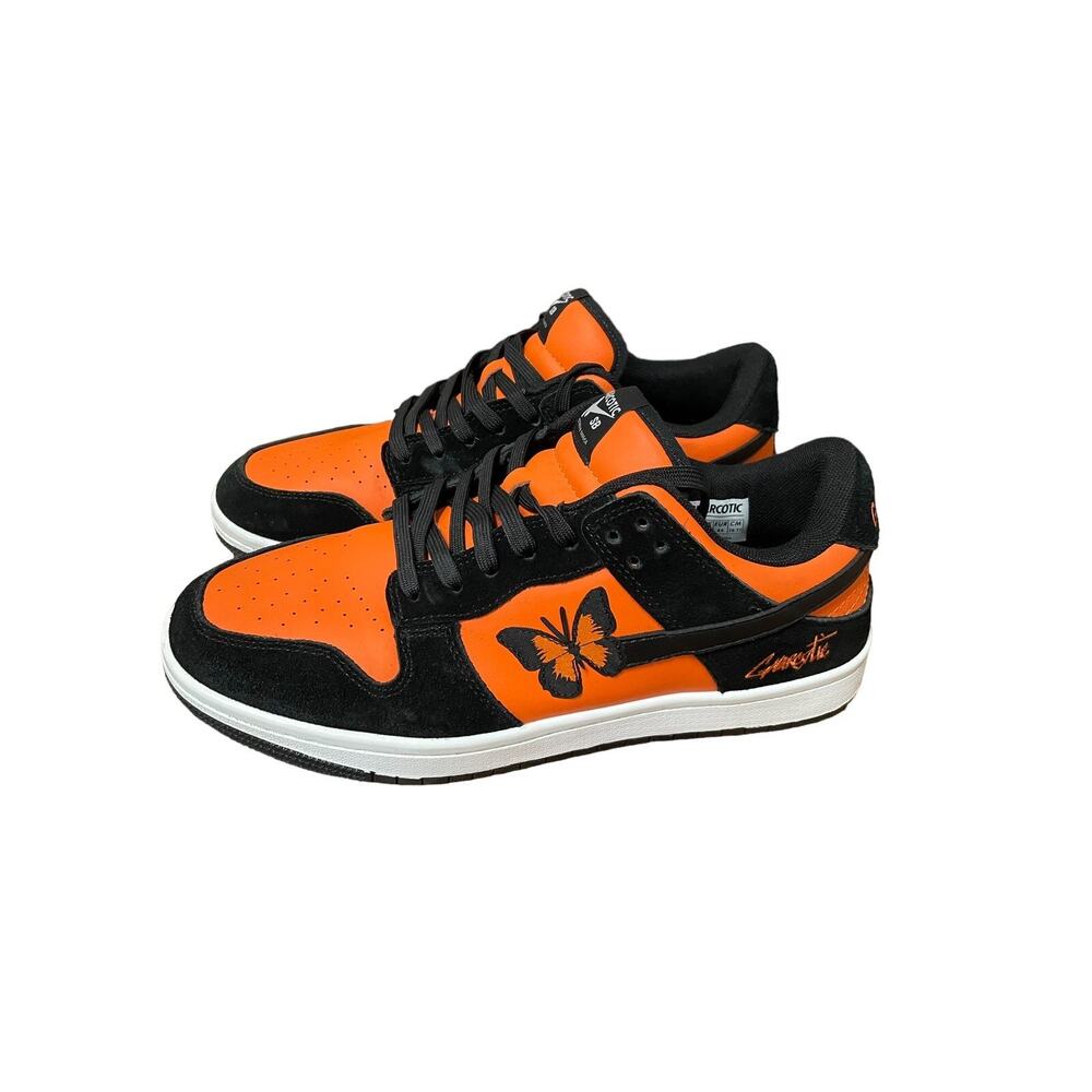 Gnarcotic SB Dunk Low Butterfly Effect Orange Black Mens Size 11 EUC